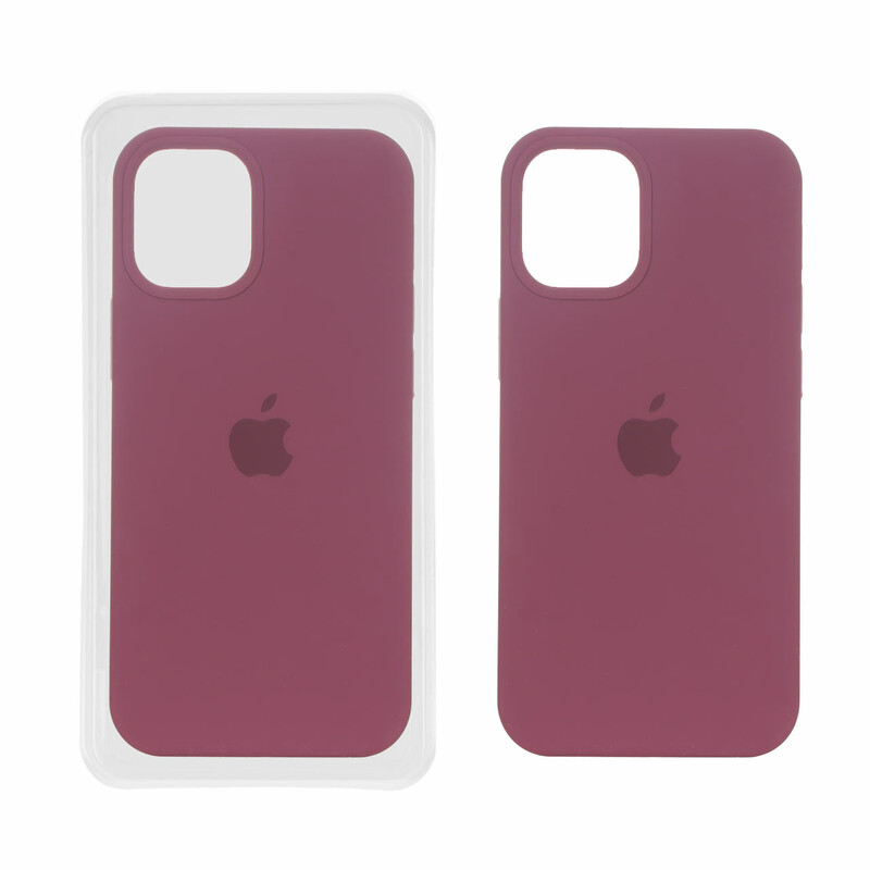 قاب سیلیکونی پاک کنی اورجینال Apple iPhone 12 Mini - زرشکی (پک اصلی)