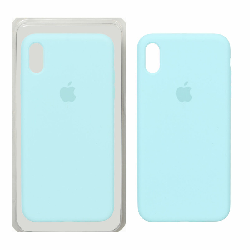 قاب سیلیکونی پاک کنی اورجینال Apple iPhone X Max / iPhone XS Max - فیروزه ای (پک اصلی)