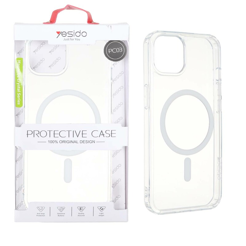 قاب اورجینال Yesido PC03 شفاف MagSafe مدل Apple iPhone 13 / iPhone 14 (پک دار)
