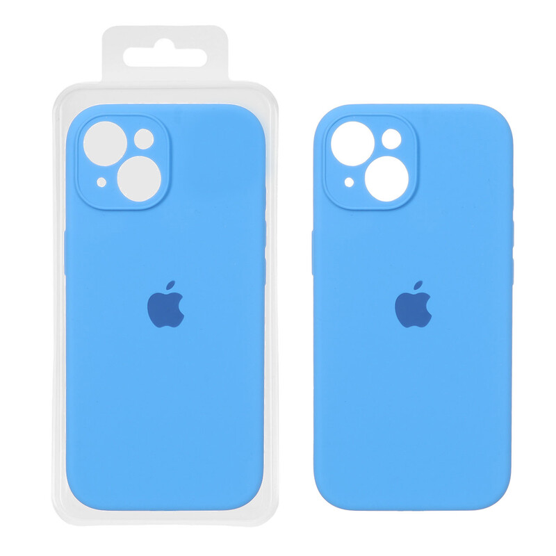 قاب سیلیکونی پاک کنی محافظ لنزدار اورجینال Apple iPhone 15 - آبی کد 1 (پک اصلی)