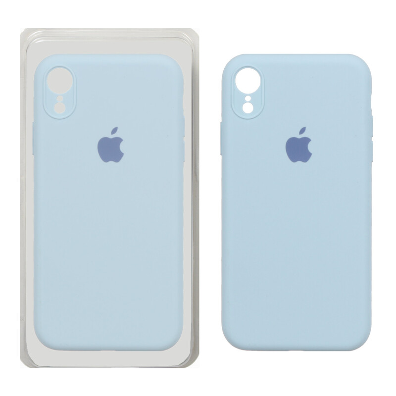 قاب سیلیکونی پاک کنی محافظ لنزدار اورجینال Apple iPhone XR - آبی روشن (پک اصلی)