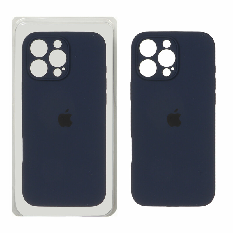 قاب سیلیکونی پاک کنی محافظ لنزدار اورجینال Apple iPhone 16 Pro Max - سرمه ای تیره (پک دار) - NTC