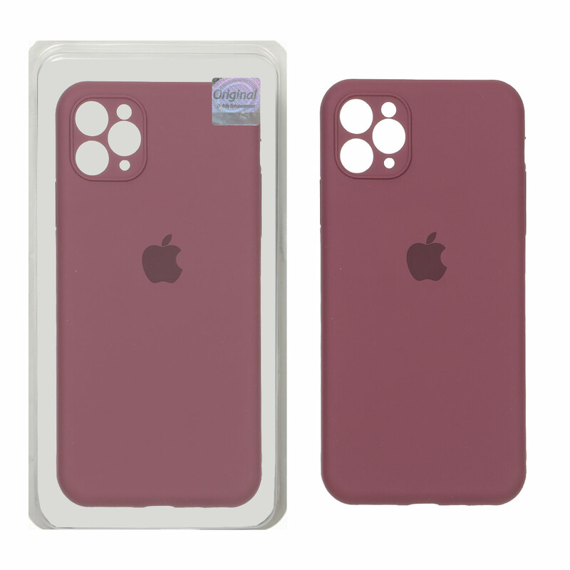 قاب سیلیکونی پاک کنی اورجینال Master Quality مدل Apple iPhone 11 Pro Max - زرشکی (پک دار)
