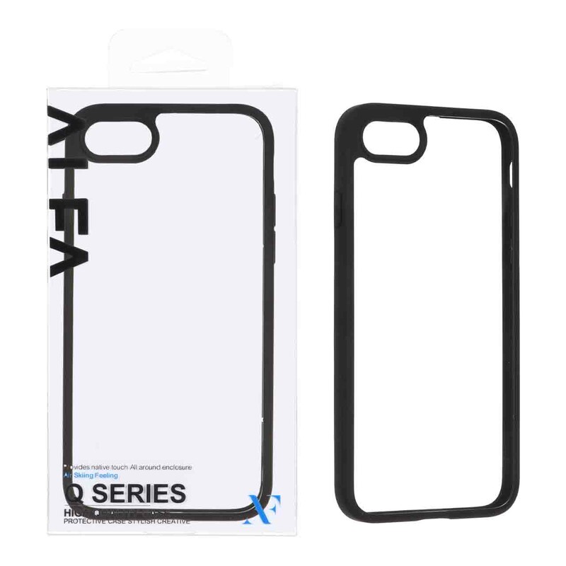 قاب اورجینال Q Series شفاف Alfa مدل Apple iPhone 6 / iPhone 7 / iPhone 8 / iPhone SE (2020) - مشکی (پک دار)