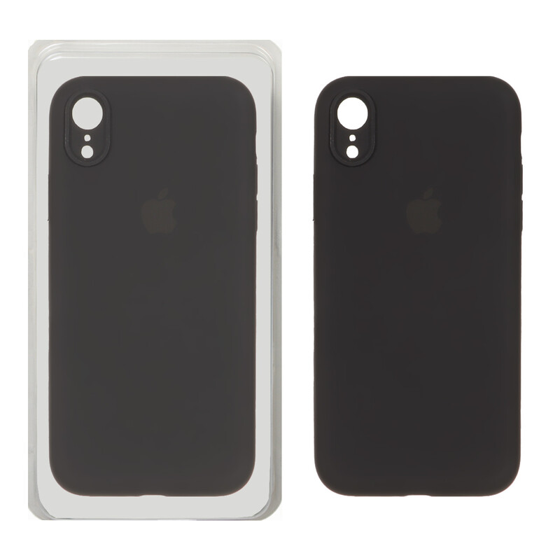 قاب سیلیکونی پاک کنی محافظ لنزدار اورجینال Apple iPhone XR - مشکی (پک اصلی)