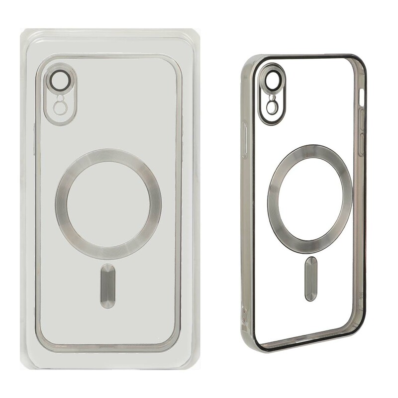 قاب اورجینال الکترواستاتیک Magsafe لنز گلس دار Apple iPhone XR - نقره ای (پک دار)