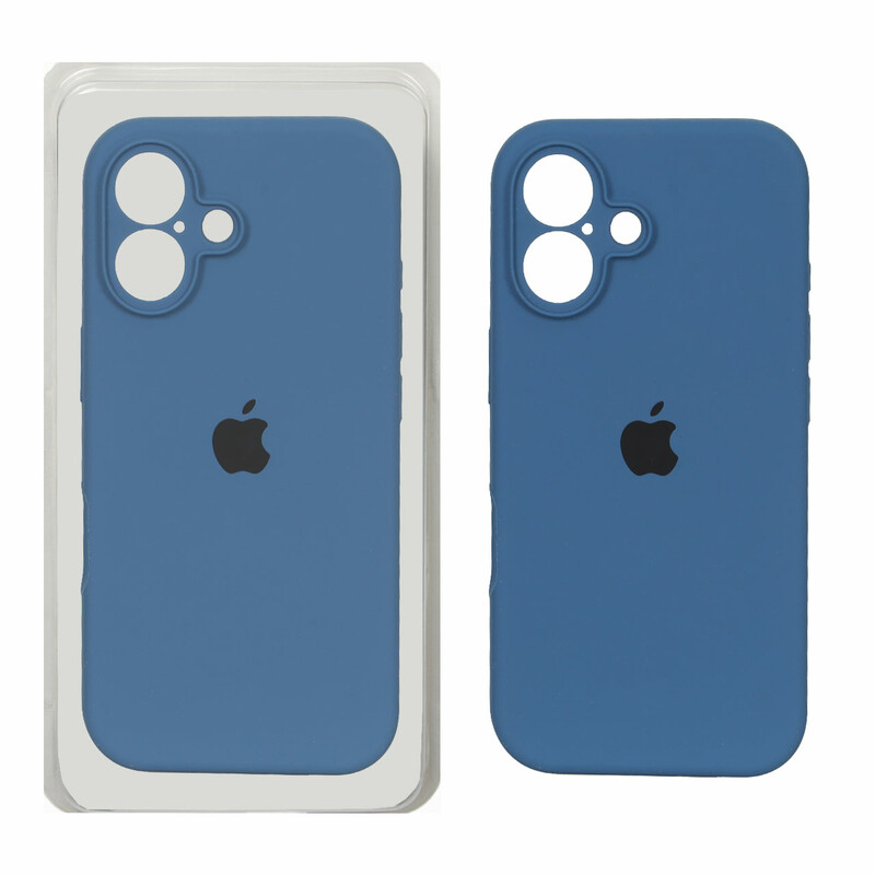 قاب سیلیکونی پاک کنی محافظ لنزدار اورجینال Apple iPhone 16 - آبی اقیانوسی (پک دار) - NTC