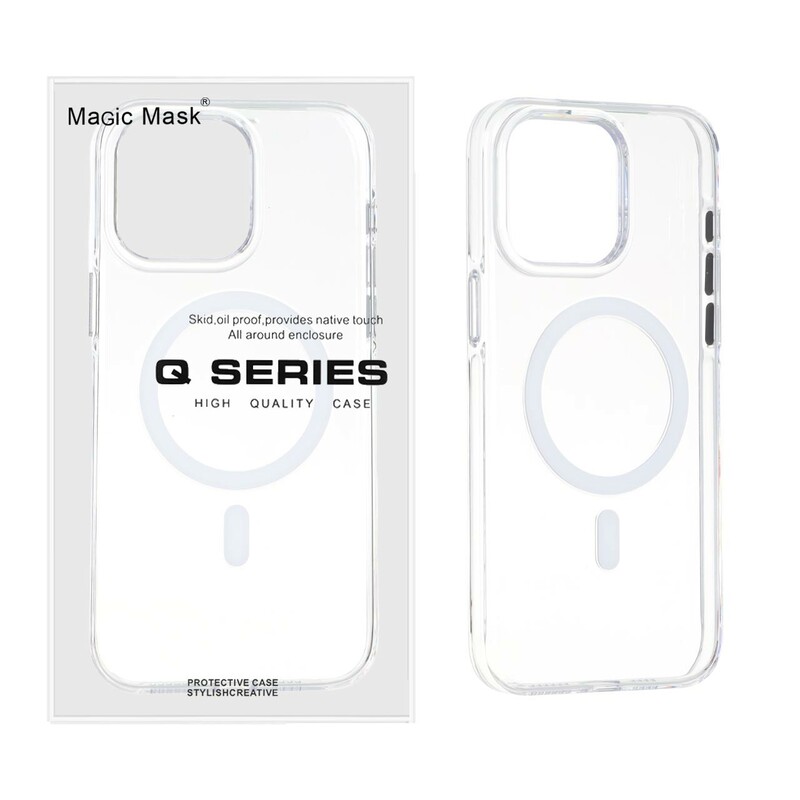 قاب اورجینال Magic Mask پشت سخت شفاف MagSafe مدل Apple iPhone 15 Pro Max (پک دار)