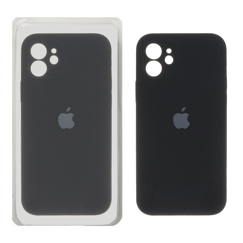 قاب سیلیکونی پاک کنی محافظ لنزدار اورجینال Apple iPhone 12 - مشکی (پک اصلی)