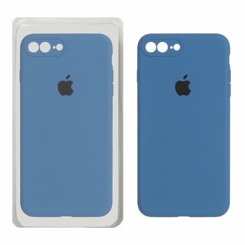 قاب سیلیکونی پاک کنی محافظ لنزدار اورجینال Apple iPhone 7 Plus / iPhone 8 Plus - آبی تیره (پک اصلی)