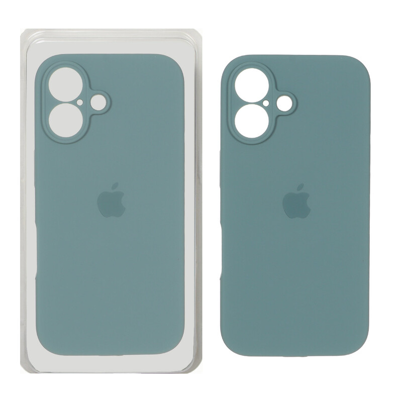 قاب سیلیکونی پاک کنی محافظ لنزدار اورجینال Apple iPhone 16 - سبز ارتشی (پک دار) - NTC