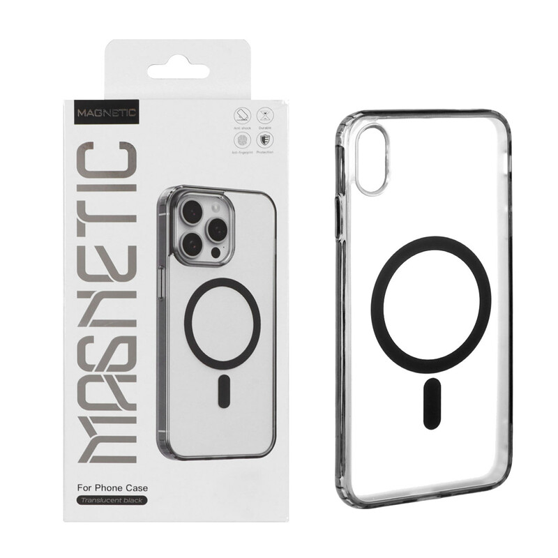 قاب اورجینال Magnetic Magsafe دور ژله ای Apple iPhone X Max / iPhone XS Max - مشکی (پک دار)