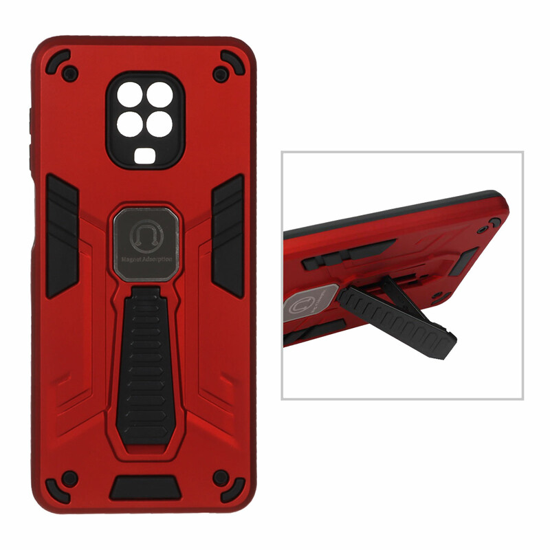 قاب بتمن استندشو Xiaomi Redmi Note 9S / Redmi Note 9 Pro / Redmi Note 9 Pro Max - قرمز
