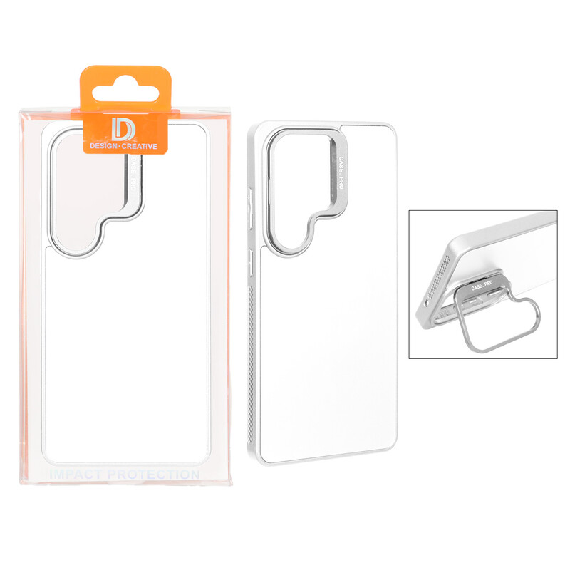 قاب اورجینال PVD Case Pro استندشو MagSafe مدل Samsung Galaxy S26 Ultra - نقره ای (پک دار)