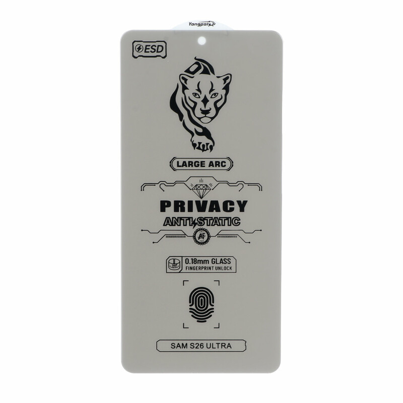 محافظ صفحه نمایش شیشه ای YongPoly 360 ESD Privacy بدون حاشیه Samsung Galaxy S26 Ultra