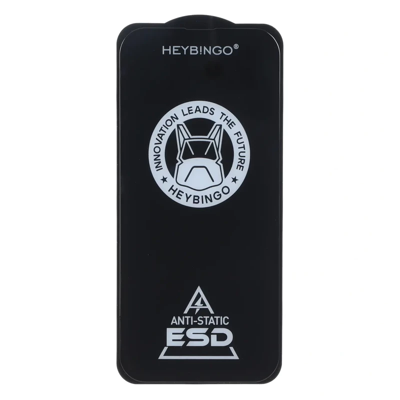 محافظ صفحه نمایش شیشه ای Full Cover HeyBingo ESD Anti Static مدل Apple iPhone 16 / iPhone 15 / iPhone 14 Pro