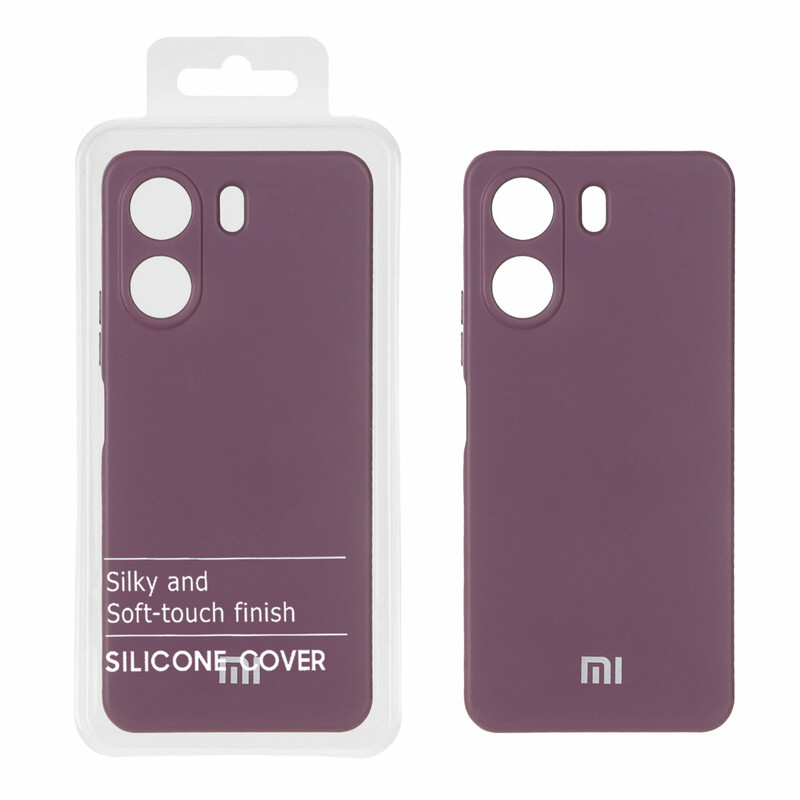 قاب نیو سیلیکون محافظ لنزدار RFF مدل Xiaomi Redmi 13C / Poco C65 - بادمجانی (پک دار)