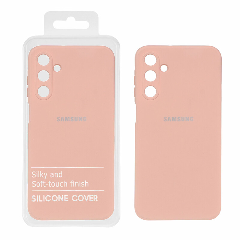 قاب نیو سیلیکون محافظ لنزدار RFF مدل Samsung Galaxy A15 - کرم نارنجی (پک دار)