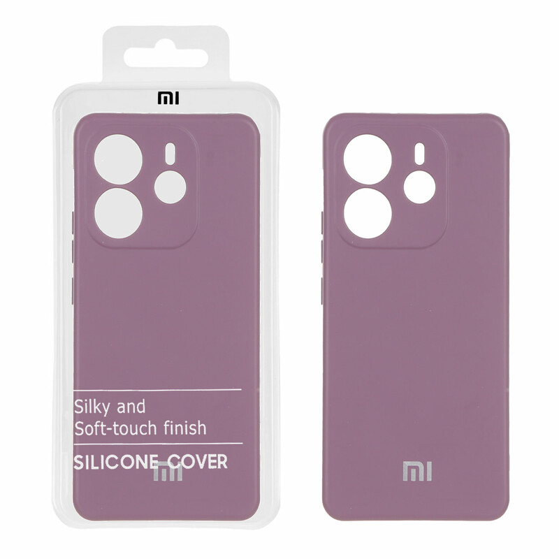 قاب نیو سیلیکون محافظ لنزدار RFF مدل Xiaomi Redmi Note 14 4G - بادمجانی تیره (پک دار)