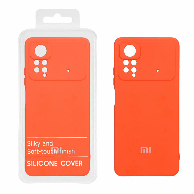 قاب نیو سیلیکون محافظ لنزدار RFF مدل Xiaomi Poco X4 Pro - نارنجی (پک دار)