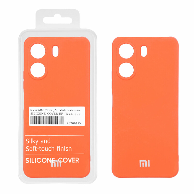 قاب نیو سیلیکون محافظ لنزدار RFF مدل Xiaomi Redmi 13C / Poco C65 - نارنجی (پک دار)
