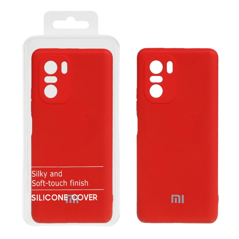 قاب نیو سیلیکون محافظ لنزدار RFF مدل Xiaomi Poco F3 / Mi 11i - قرمز (پک دار)