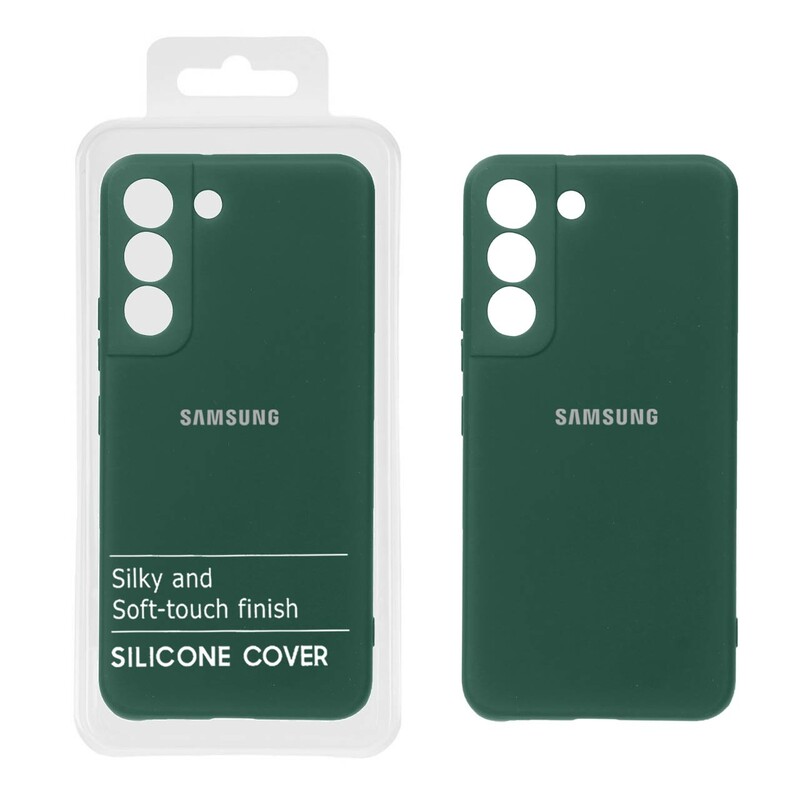 قاب نیو سیلیکون محافظ لنزدار RFF مدل Samsung S22 - سبز تیره (پک دار)