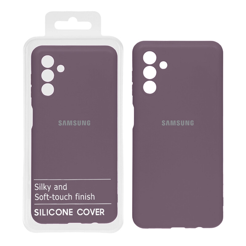قاب نیو سیلیکون محافظ لنزدار RFF مدل Samsung A13 - 5G / A04S / F13 - بادمجانی (پک دار)