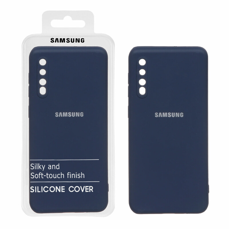 قاب نیو سیلیکون محافظ لنزدار RFF مدل Samsung Galaxy A50 / A50s / A30s - سرمه ای (پک دار)
