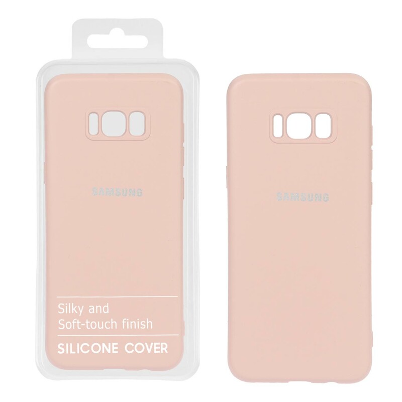 قاب نیو سیلیکون محافظ لنزدار Samsung S8 Plus - RFF - کرم نارنجی (پک دار)