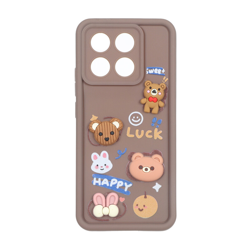 قاب Solid Case عروسک برجسته Baby مدل Xiaomi Poco X6 Pro 5G / Redmi K70E - قهوه ای - MPS