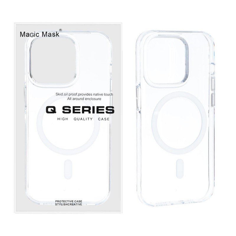 قاب اورجینال Magic Mask پشت سخت شفاف MagSafe مدل Apple iPhone 14 Pro (پک دار)