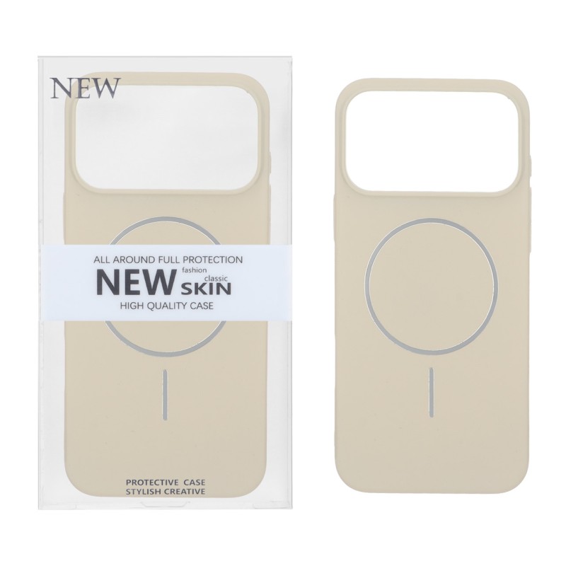 قاب اورجینال New Skin شاین MagSafe مدل Apple iPhone 17 Pro Max / iPhone 18 Pro Max - کرم (پک دار) - VIN