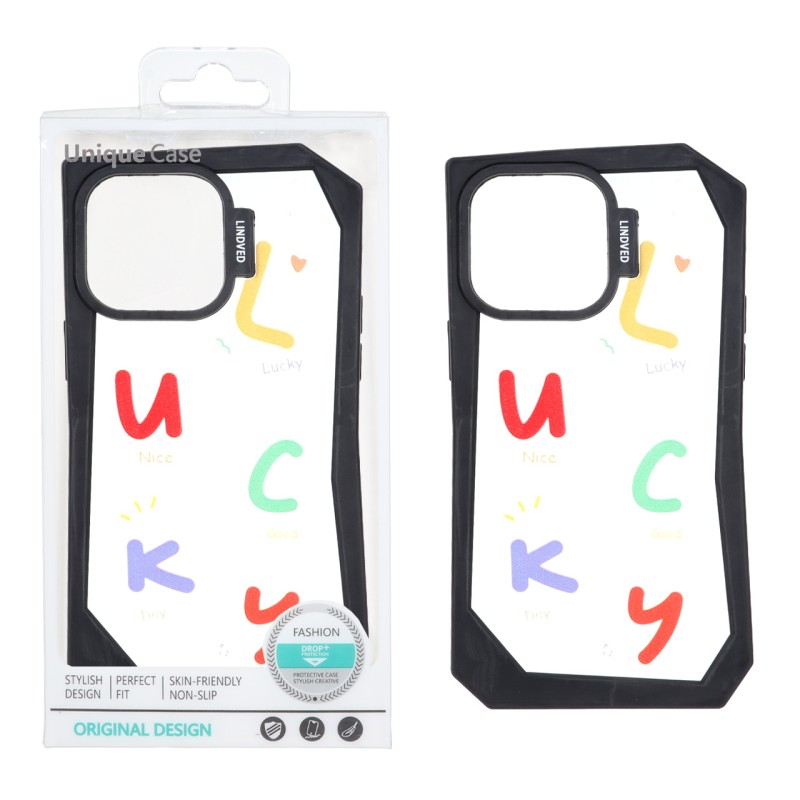 قاب Lindved شفاف طرح دار Apple iPhone 15 Pro Max - کد 49 (پک دار)