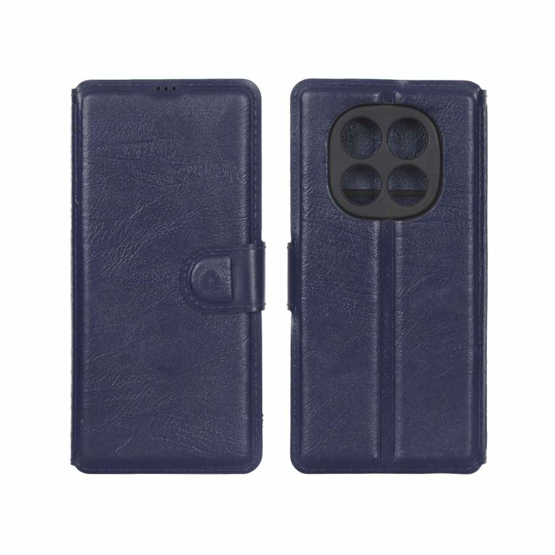 کیف موبایل چرمی مگنتی محافظ لنزدار Xiaomi Redmi Note 15 / Poco M8 5G - سرمه ای