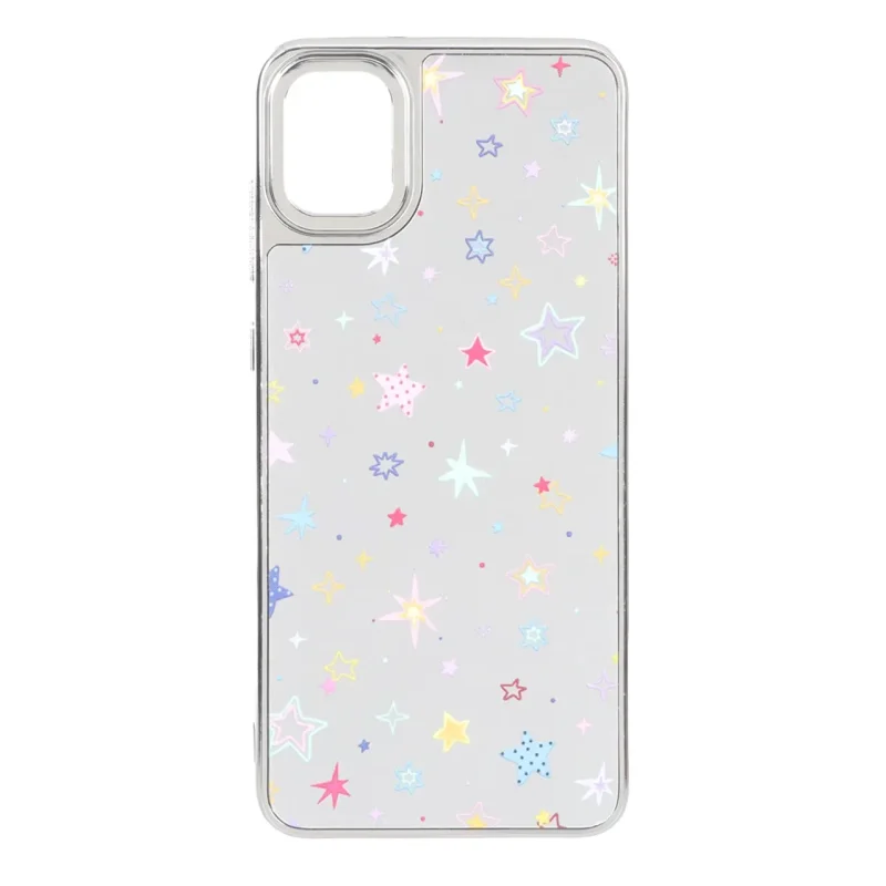 قاب آینه ای Silver طرح دار Samsung Galaxy A05 / M05 / F05 - کد 102