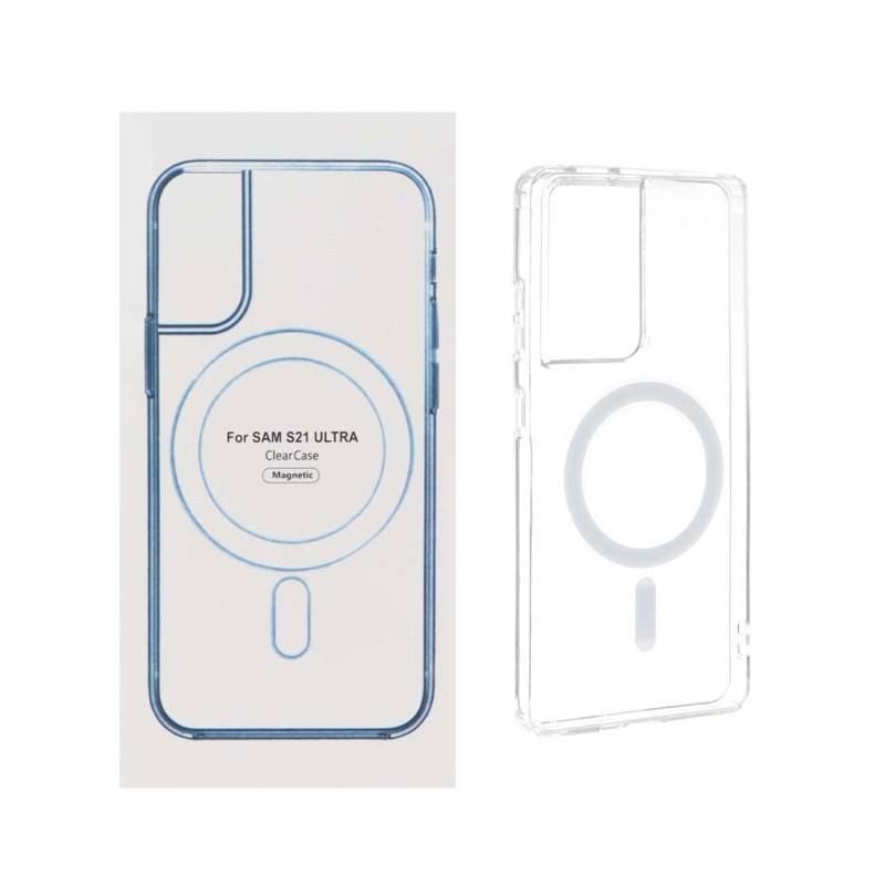 قاب شفاف Samsung Galaxy S21 Ultra با قابلیت شارژ Magsafe (پک دار)