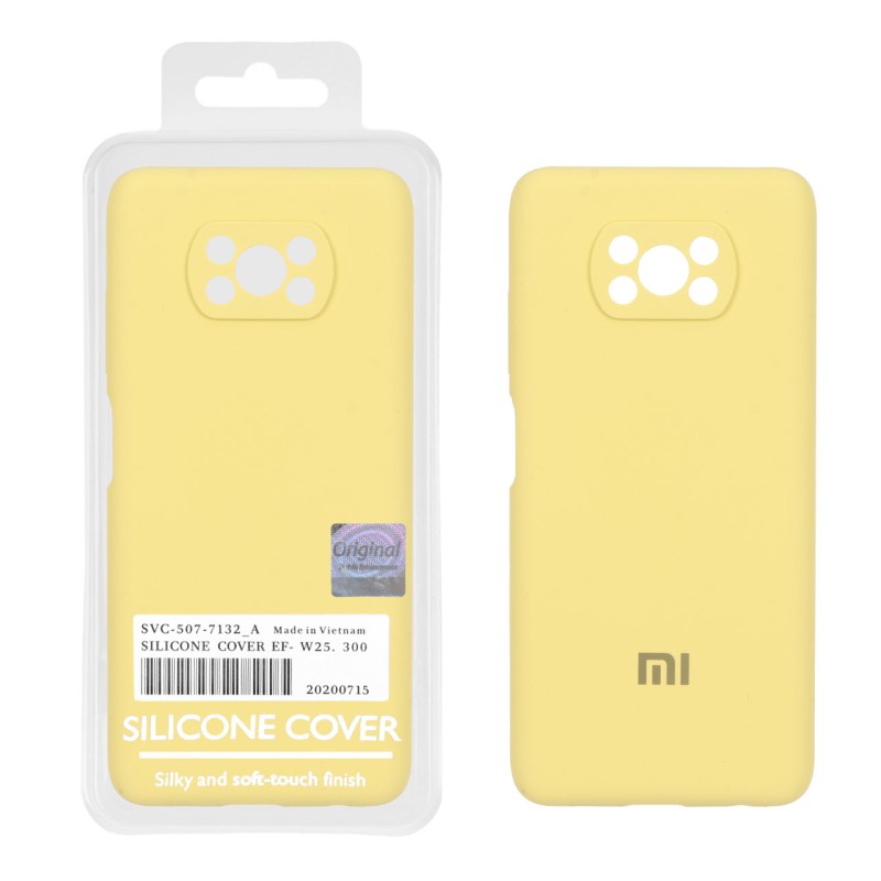 قاب سیلیکونی پاک کنی اورجینال Master Quality مدل Xiaomi Poco X3 / Poco X3 Pro / Poco X3 NFC - لیمویی (پک دار)