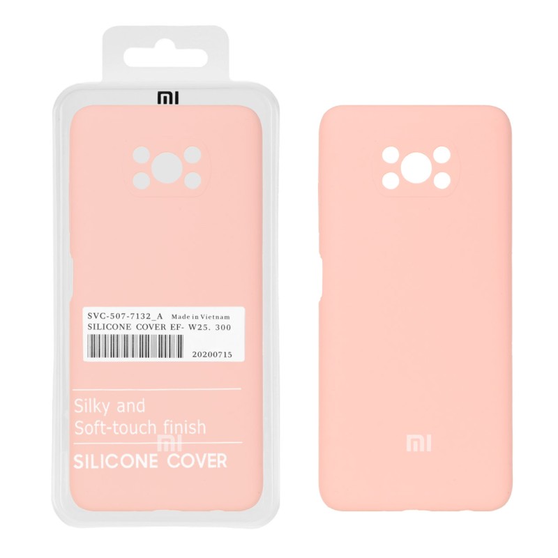 قاب سیلیکونی پاک کنی اورجینال درجه یک Xiaomi Poco X3 / Poco X3 Pro / Poco X3 NFC - گلبهی (پک دار)