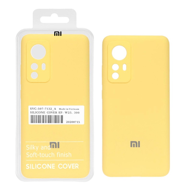قاب سیلیکونی پاک کنی اورجینال درجه یک Xiaomi Mi 12 / Mi 12X - زرد (پک دار)
