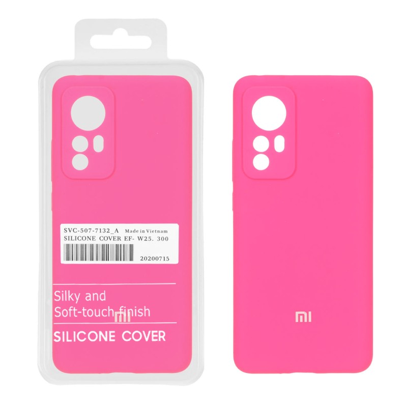 قاب سیلیکونی پاک کنی اورجینال درجه یک Xiaomi Mi 12 / Mi 12X - صورتی فانتزی (پک دار)