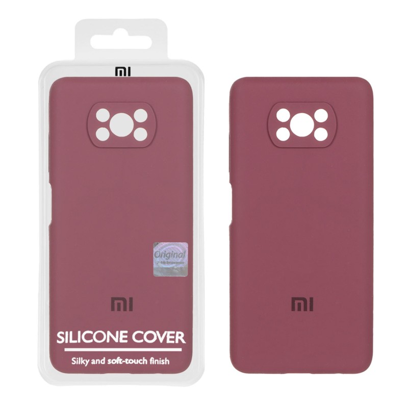 قاب سیلیکونی پاک کنی اورجینال Master Quality مدل Xiaomi Poco X3 / Poco X3 Pro / Poco X3 NFC - زرشکی (پک دار)