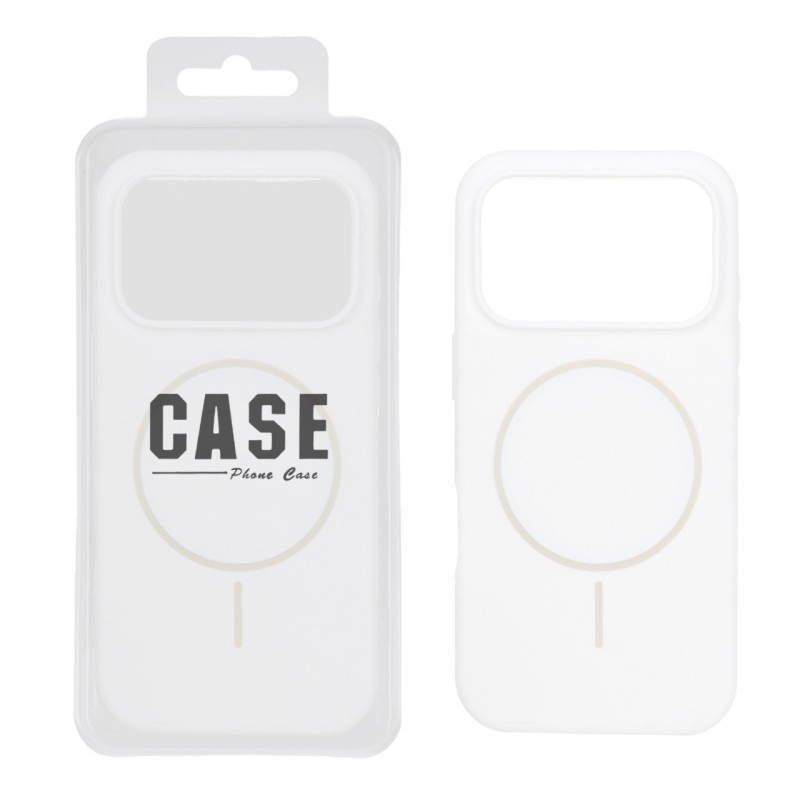 قاب سیلیکونی پاک کنی اورجینال درجه یک MagSafe مدل Apple iPhone 17 Pro / iPhone 18 Pro - سفید (پک دار)