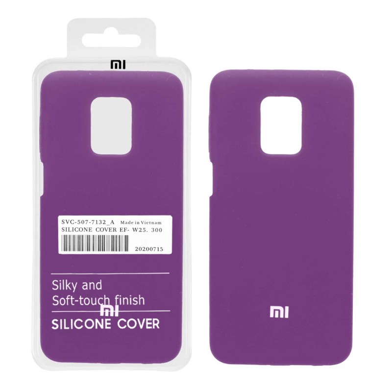 قاب سیلیکونی پاک کنی اورجینال درجه یک Xiaomi Redmi Note 9S / Redmi Note 9 Pro/ Redmi Note 9 Pro Max / Poco M2 Pro/ Redmi Note10 Lite - ارغوانی (پک دار)
