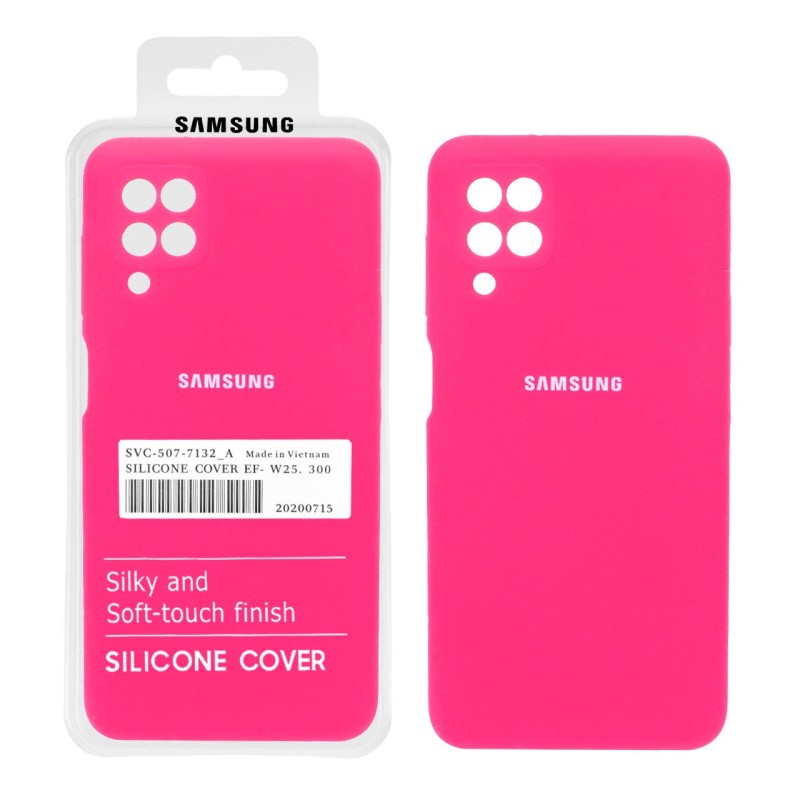 قاب سیلیکونی پاک کنی اورجینال درجه یک Samsung A12 / M12 / F12 - صورتی فانتزی (پک دار)