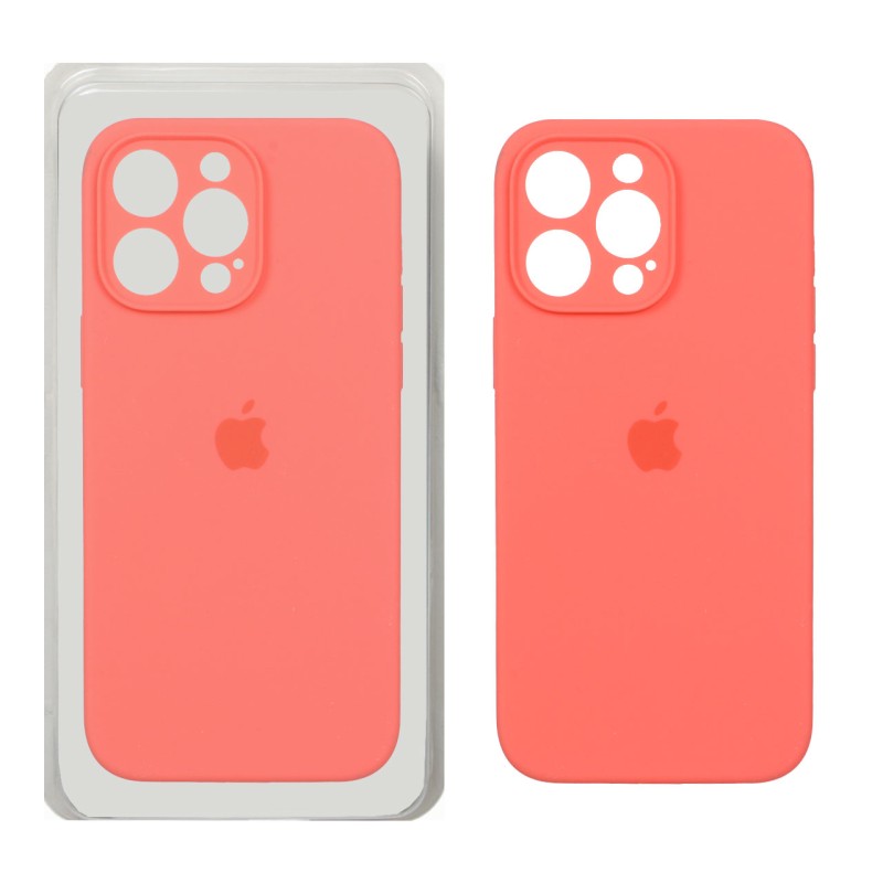 قاب سیلیکونی پاک کنی محافظ لنزدار اورجینال Apple iPhone 14 Pro Max - مرجانی (پک اصلی)