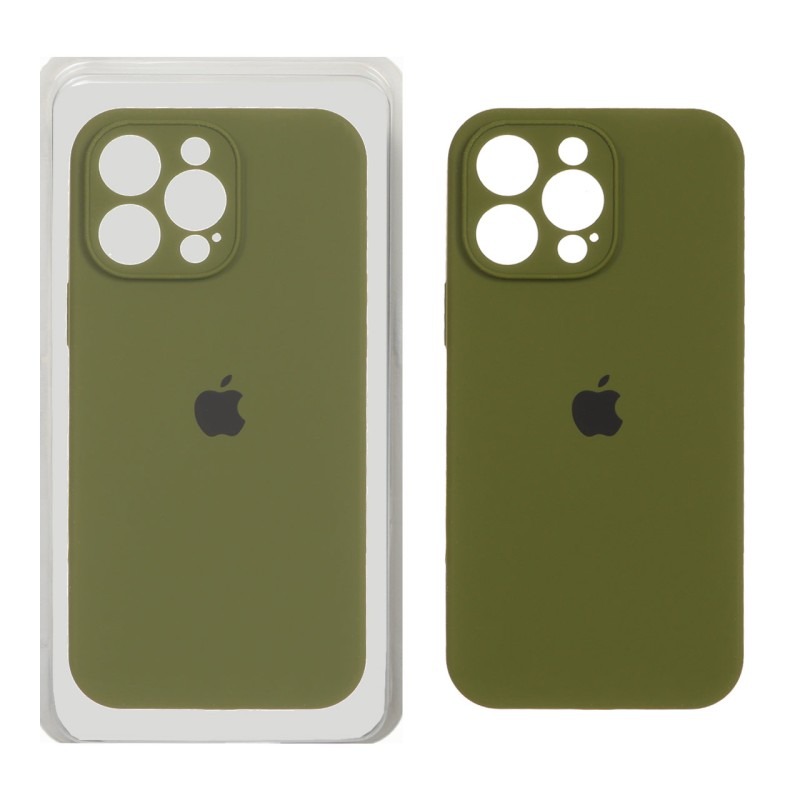 قاب سیلیکونی پاک کنی محافظ لنزدار اورجینال Apple iPhone 16 Pro Max - سبز زیتونی (پک اصلی)