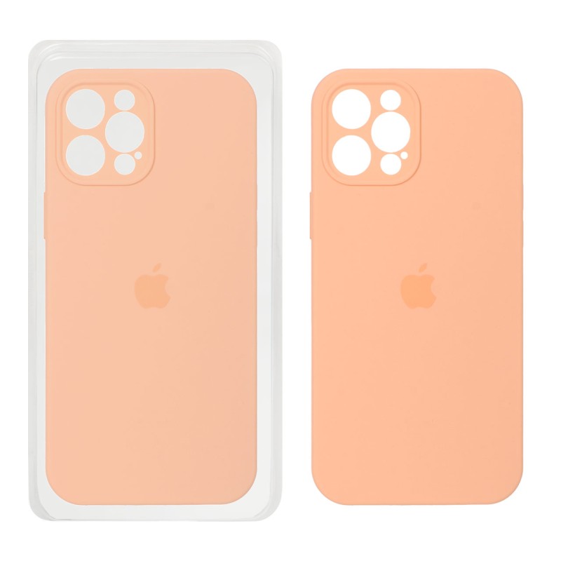 قاب سیلیکونی پاک کنی محافظ لنزدار اورجینال Apple iPhone 12 Pro Max - گلبهی (پک اصلی)