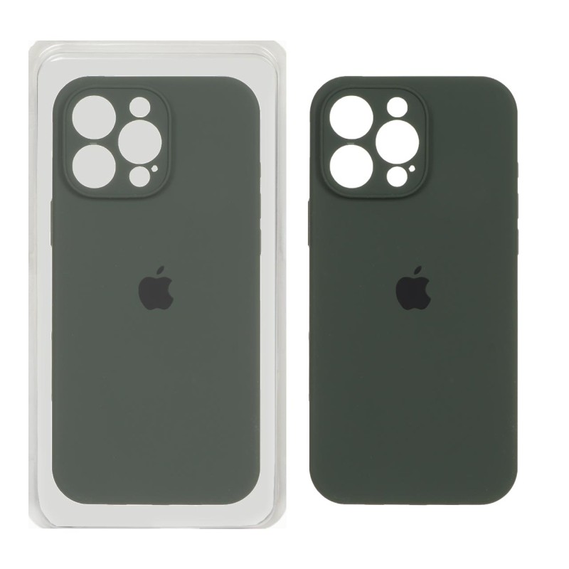 قاب سیلیکونی پاک کنی محافظ لنزدار اورجینال Apple iPhone 16 Pro Max - سبز تیره (پک اصلی)