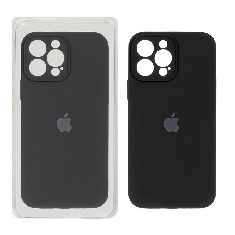 قاب سیلیکونی پاک کنی محافظ لنزدار اورجینال Apple iPhone 13 Pro Max - مشکی (پک اصلی)
